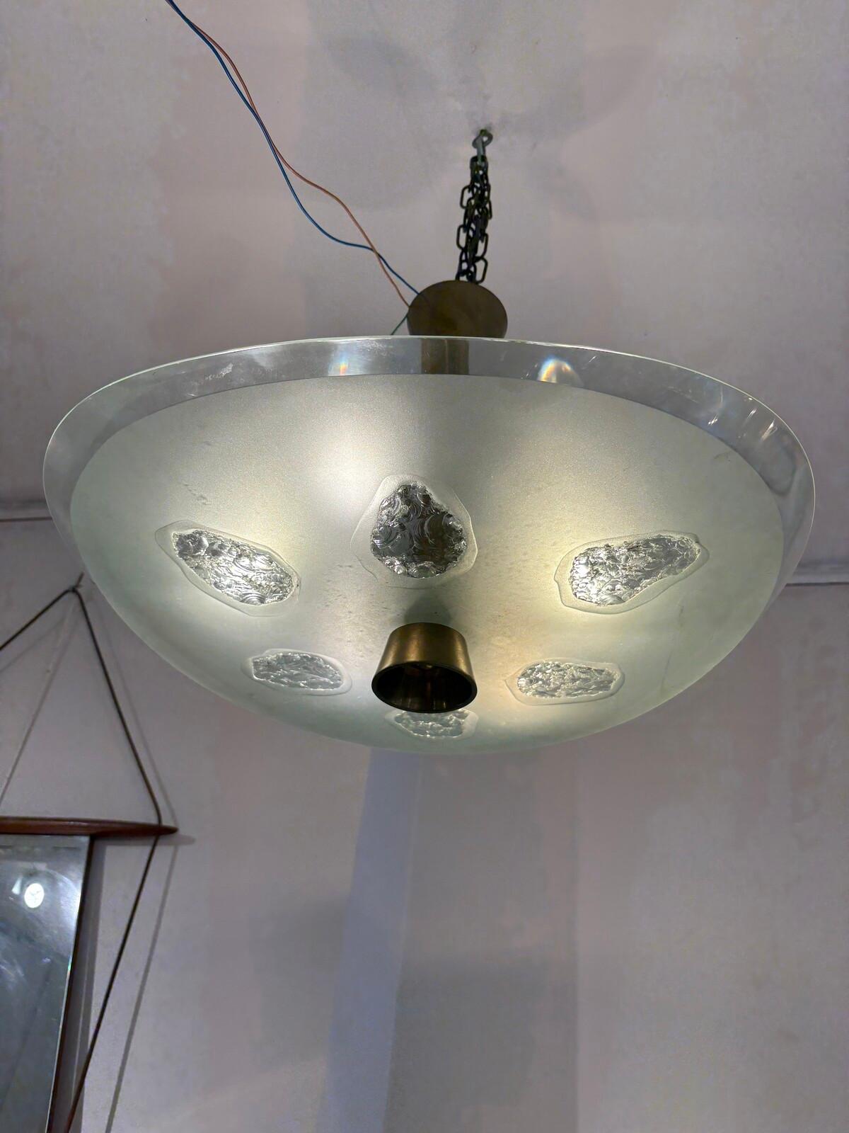 Mid-20th Century Mid-Century Suspension 1748 by Max Ingrand for Fontana Arte, Italy For Sale