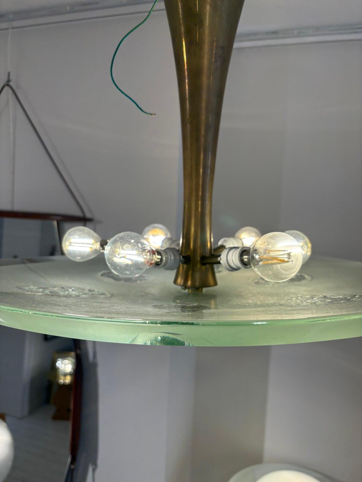 Brass Mid-Century Suspension 1748 by Max Ingrand for Fontana Arte, Italy For Sale