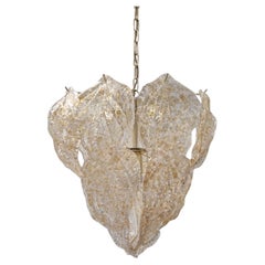 Mid Century Suspension Murano Glas Blätter Kronleuchter, Italien 80er Jahre