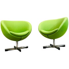Midcentury Sven Ivar Dysthe Danish Swivel Lounge Chairs