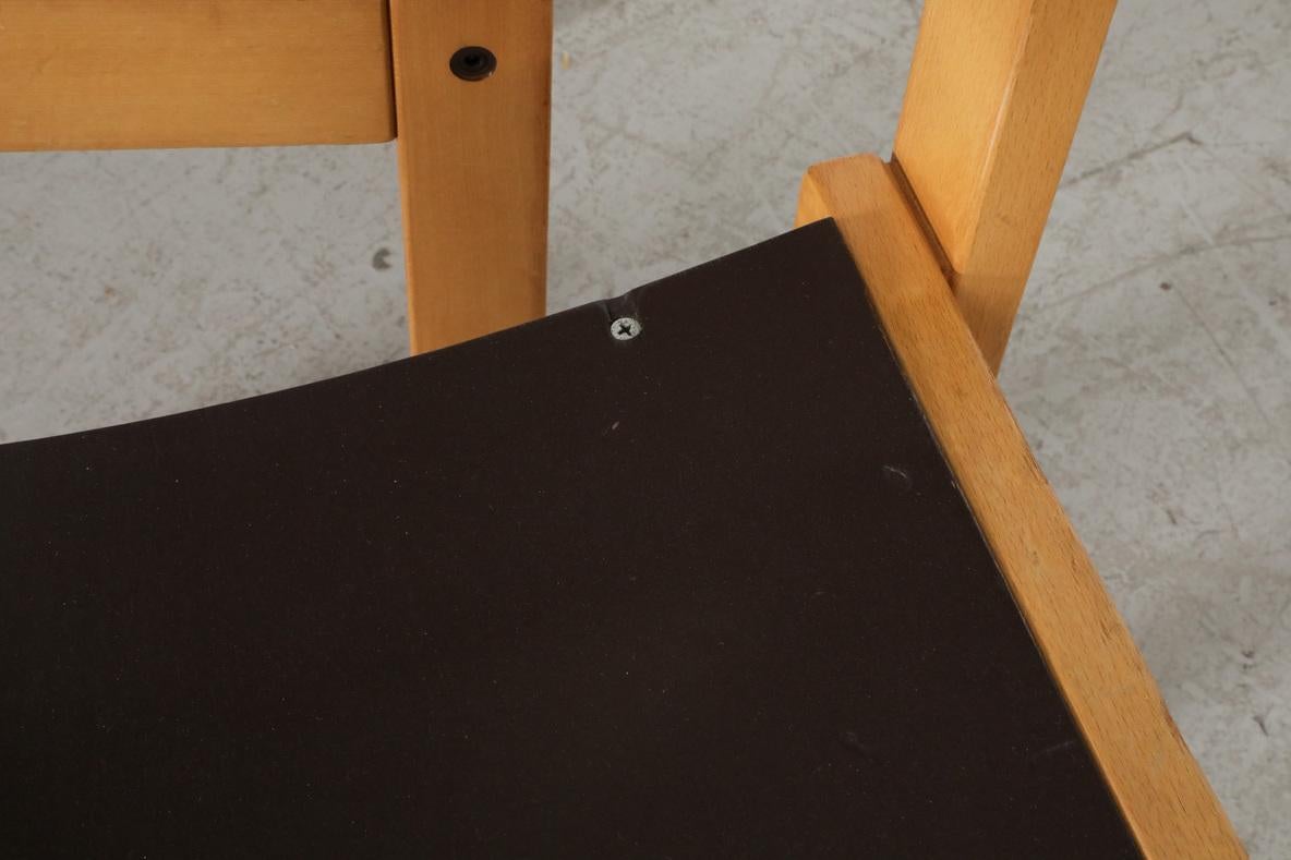 Sillas apilables de abedul y marrón estilo Sven Markelius de mediados de siglo en venta 9