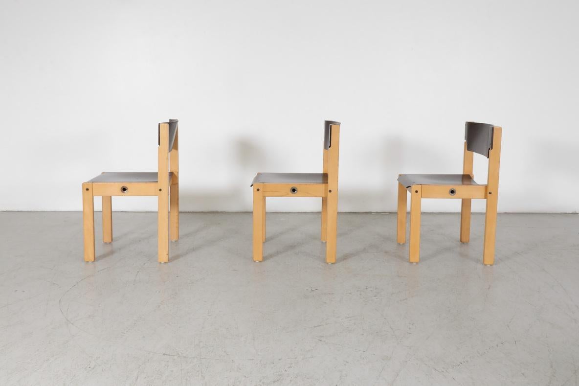 Sillas apilables de abedul y marrón estilo Sven Markelius de mediados de siglo Moderno de mediados de siglo en venta