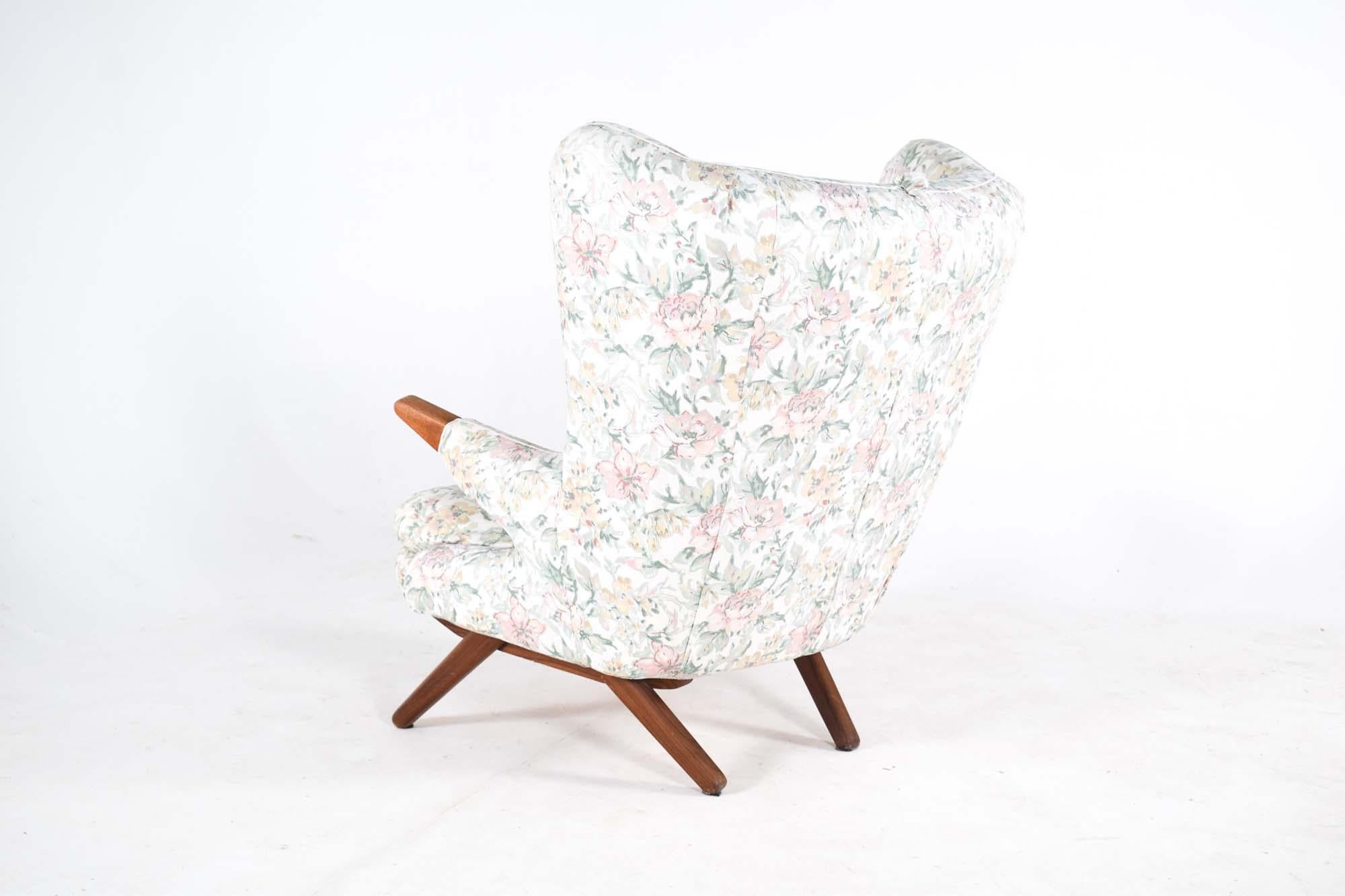 Fabric Midcentury Svend Skipper Lounge Chair, Model 91, 1960s