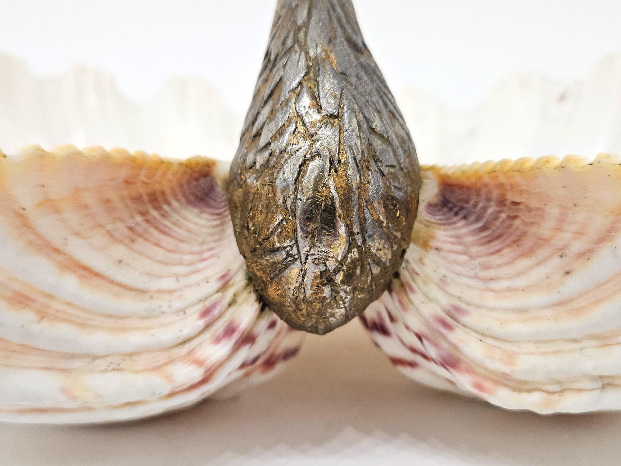 Mid Century Swan Double Clam Shell Dish, Italy, c. 1970 9