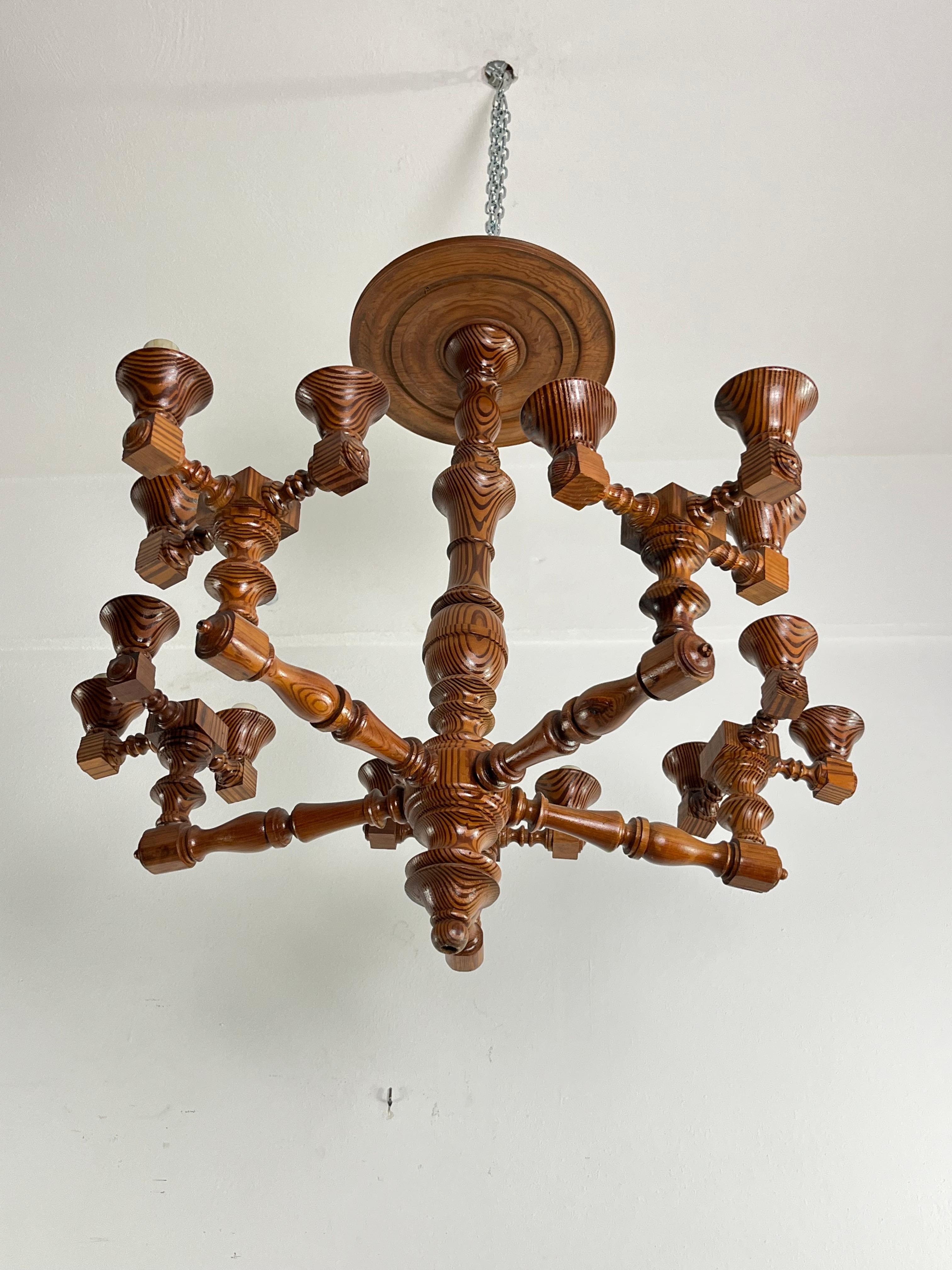 Mid-Century Swedish 15-light Chandelier, 1960s In Good Condition For Sale In Palermo, IT
