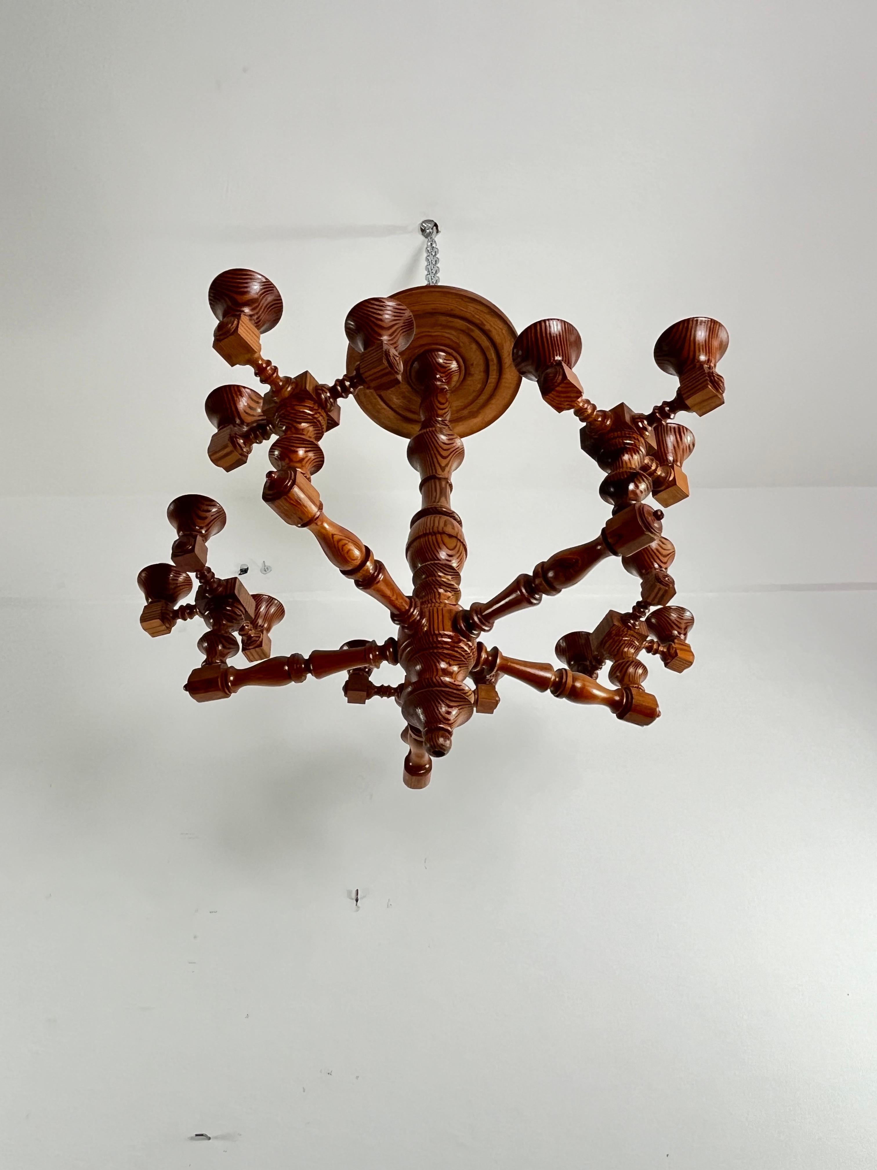 Mid-Century Swedish 15-light Chandelier, 1960s For Sale 1