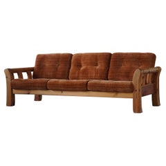 Mid Century Swedish 3 Seater Sofa in Solid Pine, Made by Östen Kristiansson