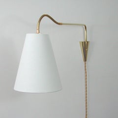 Mid-Century Swedish Adjustable and Articulating Brass Wall Light, 1950s