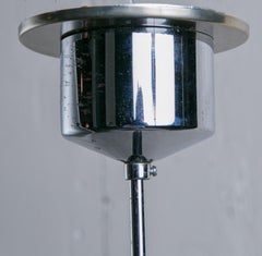 Vintage Art Deco Style "Skyscraper" Glass and Nickel Pendant from Czechoslovakia