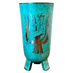 Mid-Century Modern Swedish Argenta Vase, Wilhelm Kage for Gustavsberg