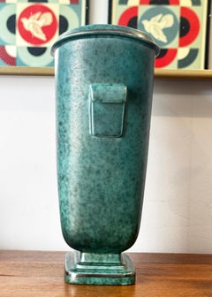 Mid-Century Swedish Argenta Vase with Floral Sprigs in Silver by Wilhelm Kage