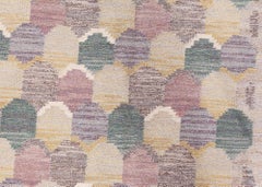 Mid-Century Swedish Beige Flatweave Rug Signed Jönköpings Läns Hemslöjd