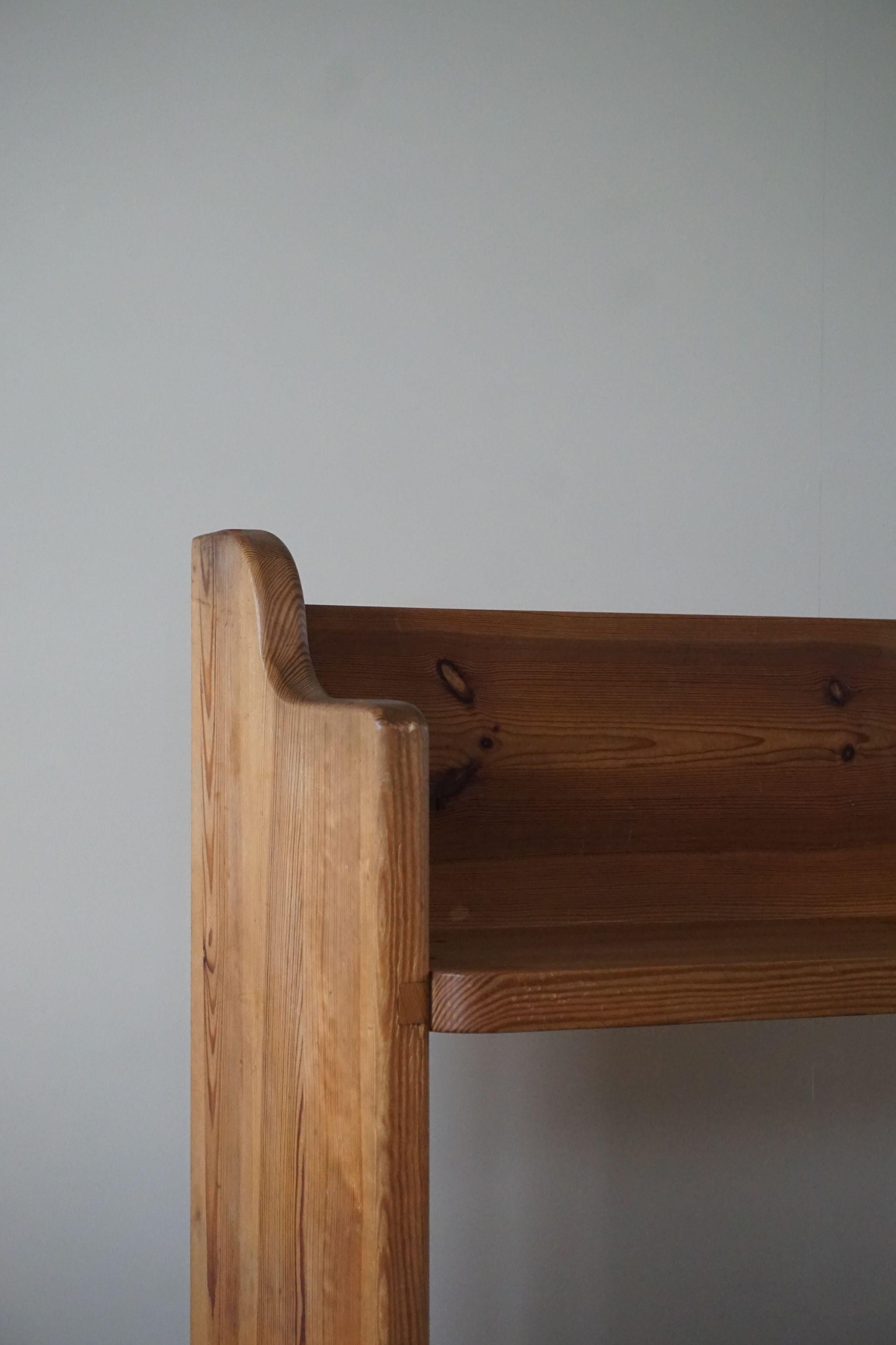 Mid Century Swedish Bench in Solid Pine, in Style of Axel Einar Hjorth, 1950s 3