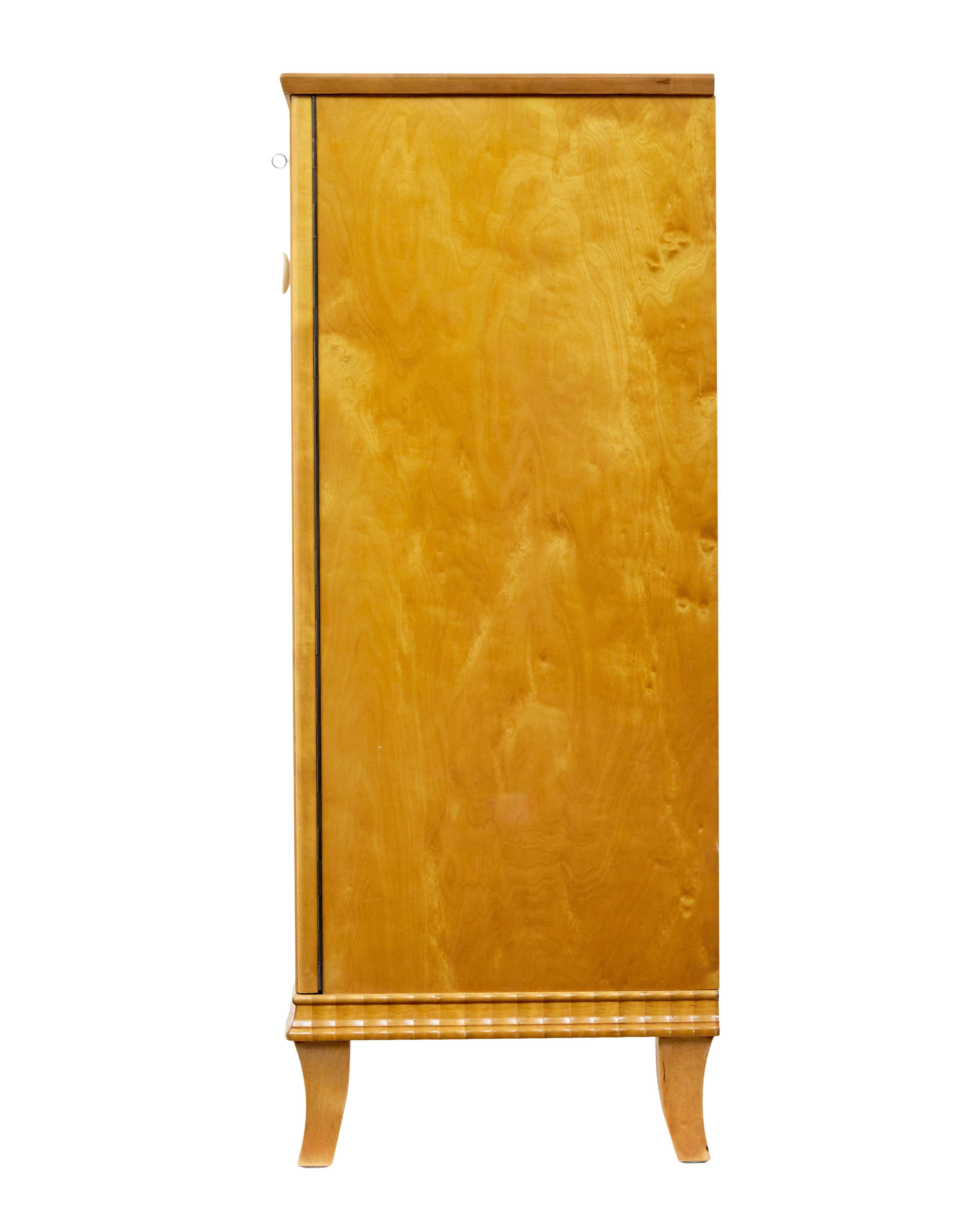 Mid century Swedish birch inlaid sideboard For Sale 3