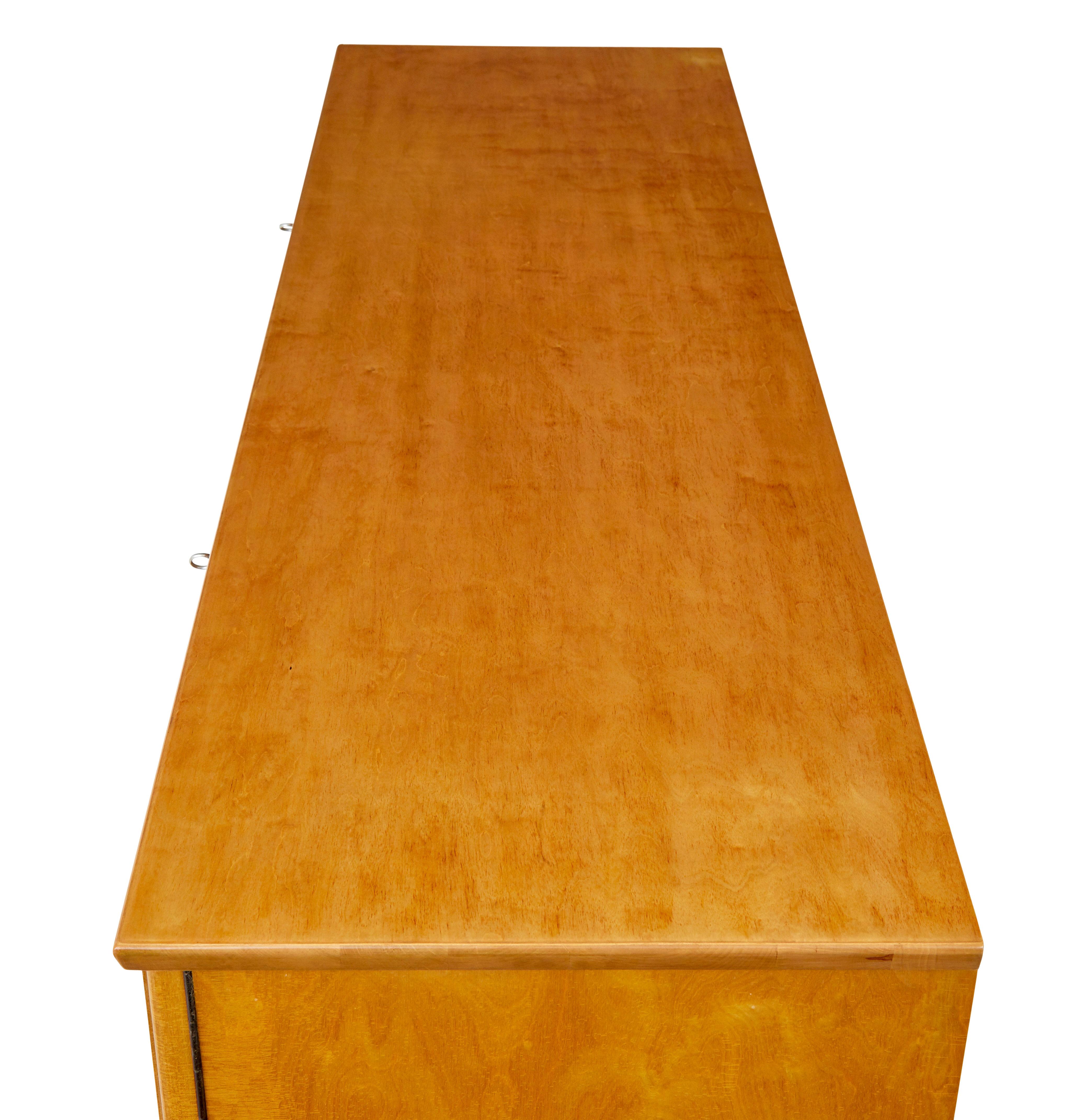 Mid-Century Modern Mid century Swedish birch inlaid sideboard For Sale