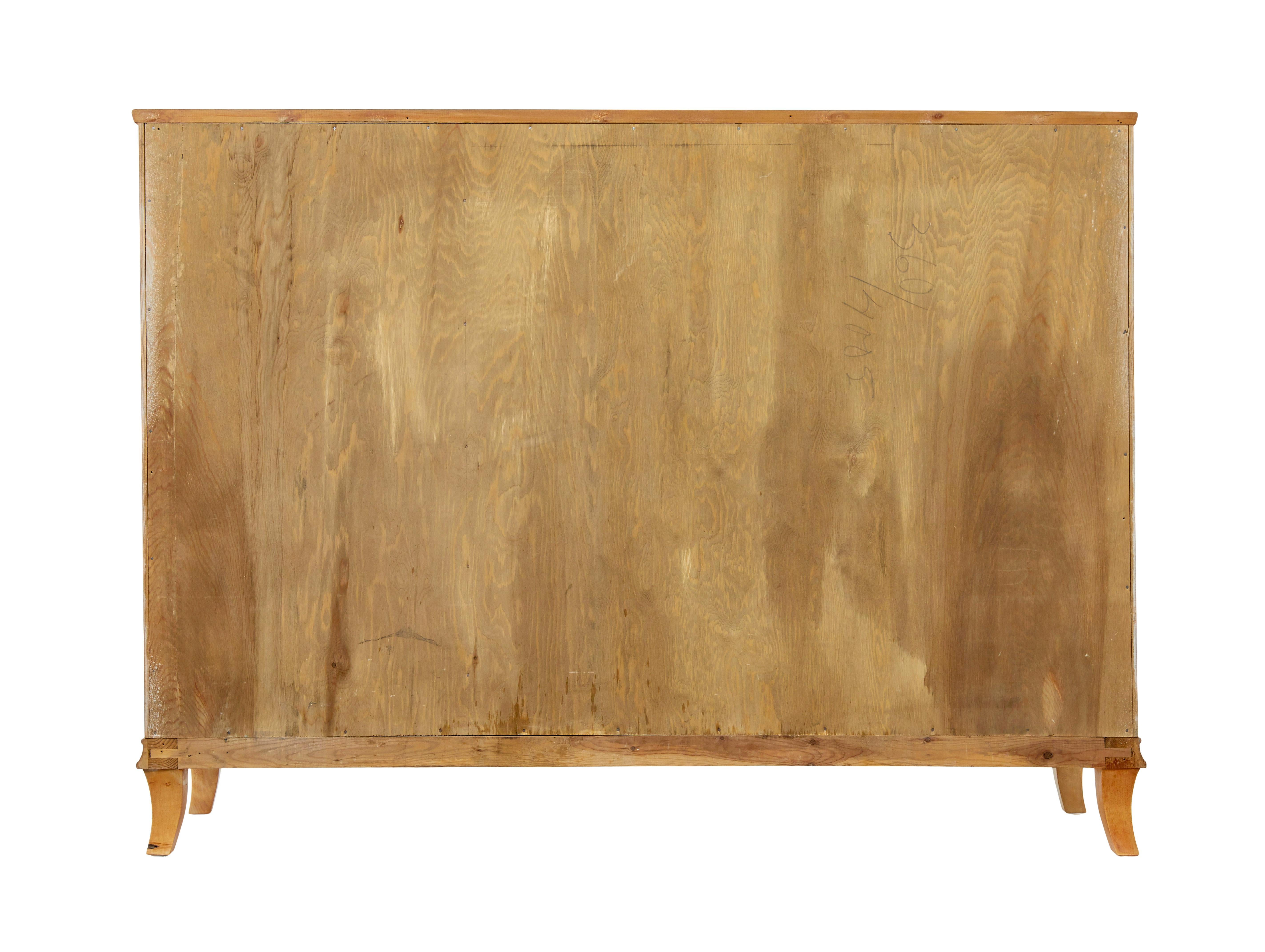 Mid century Swedish birch inlaid sideboard For Sale 2