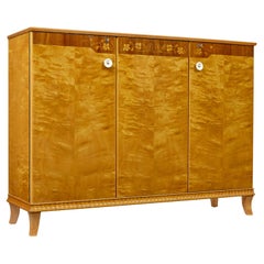 Vintage Mid century Swedish birch inlaid sideboard