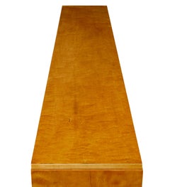 Mid century Swedish birch low open bookcase