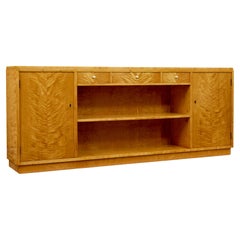 Mid century Swedish birch low open bookcase