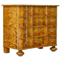 Mid century Swedish birch shaped chest of drawers