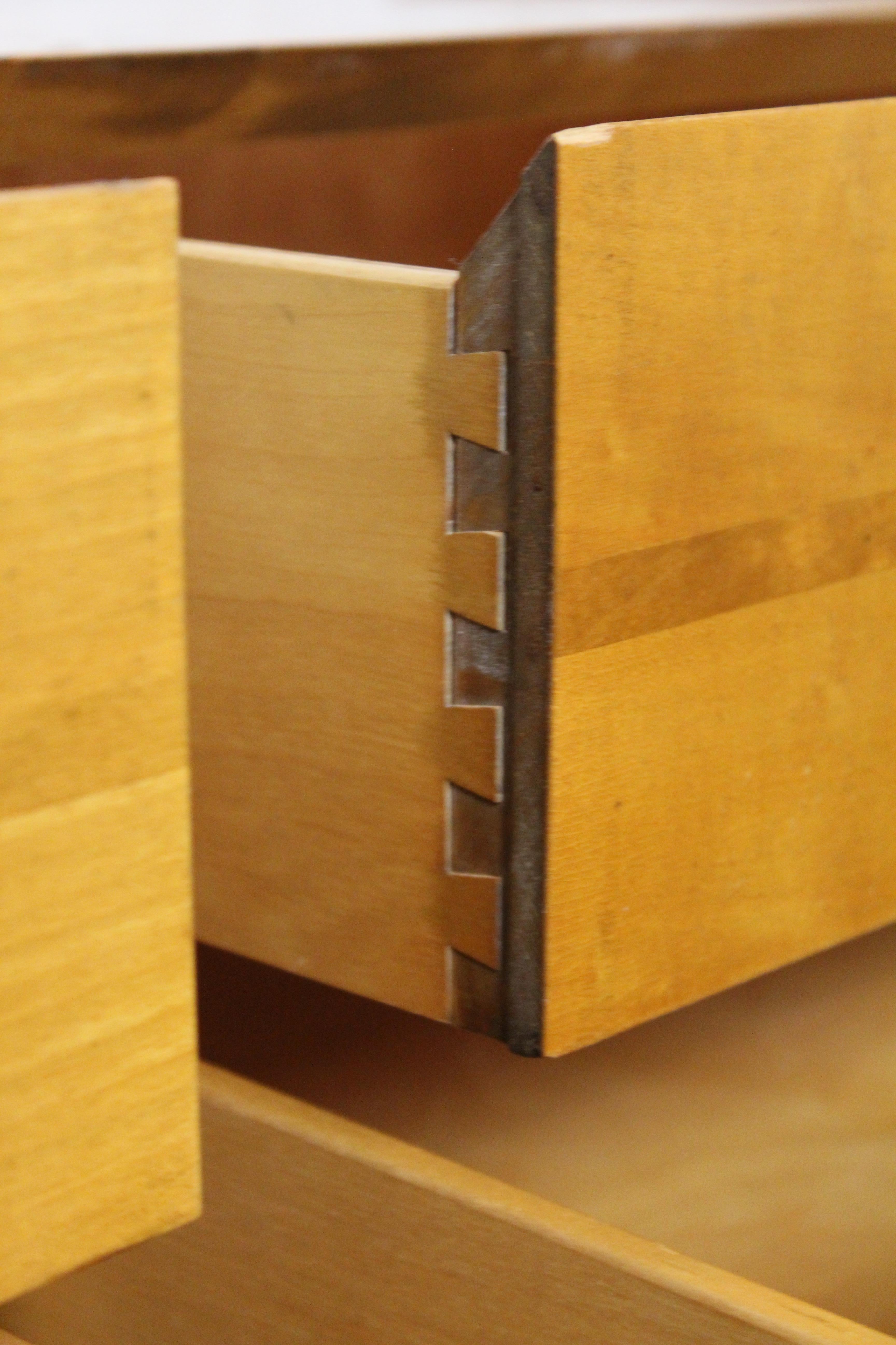 20th Century Mid-Century Swedish Birch Trapezoidal Nightstands by Edmond Spence For Sale