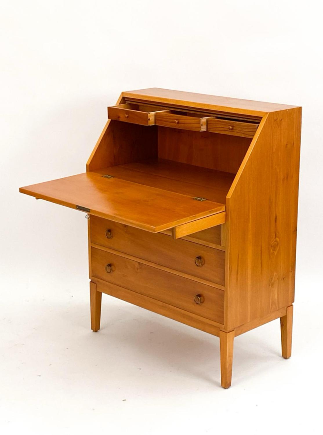 Mid-Century Modern Mid century Swedish blonde secretary desk dresser with key