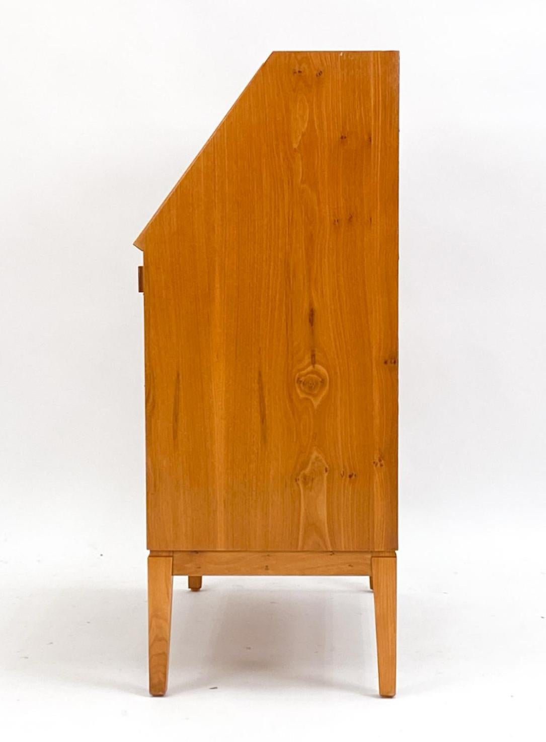 Woodwork Mid century Swedish blonde secretary desk dresser with key