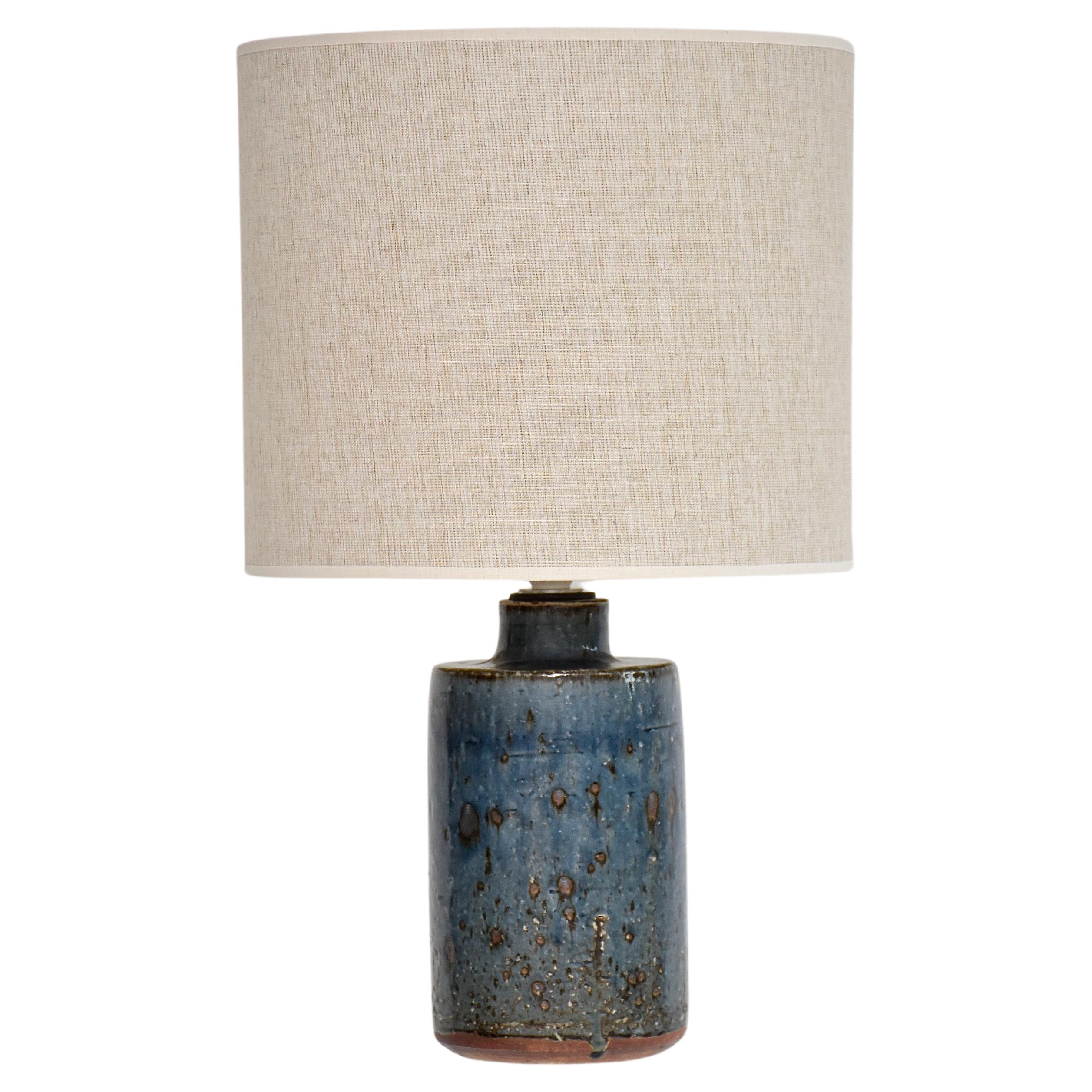 Mid-century Swedish blue ceramic table lamp by Marianne Westman 1960 For Sale