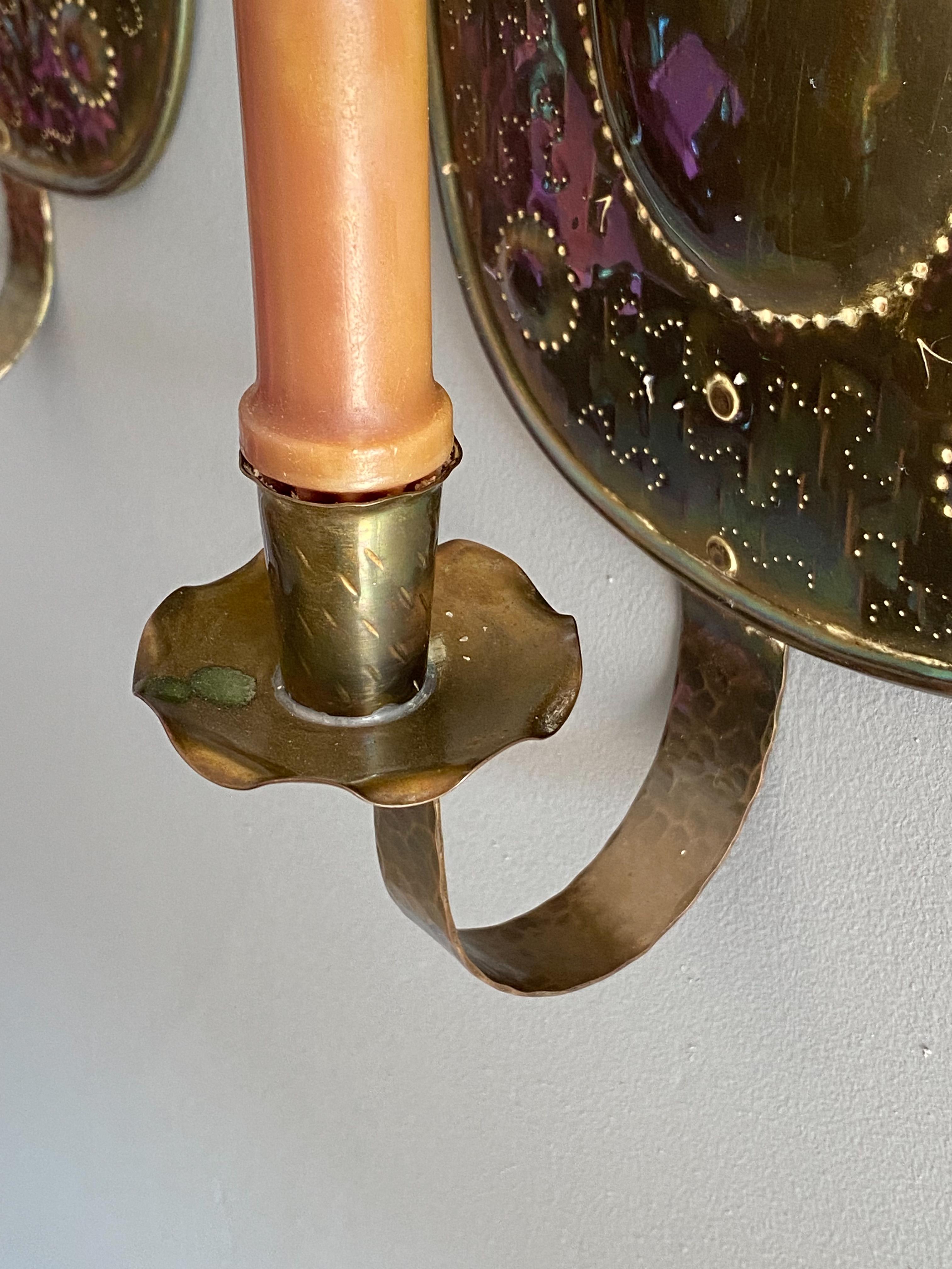 Mid-20th Century Mid Century Swedish Brass Sconces 'pair'