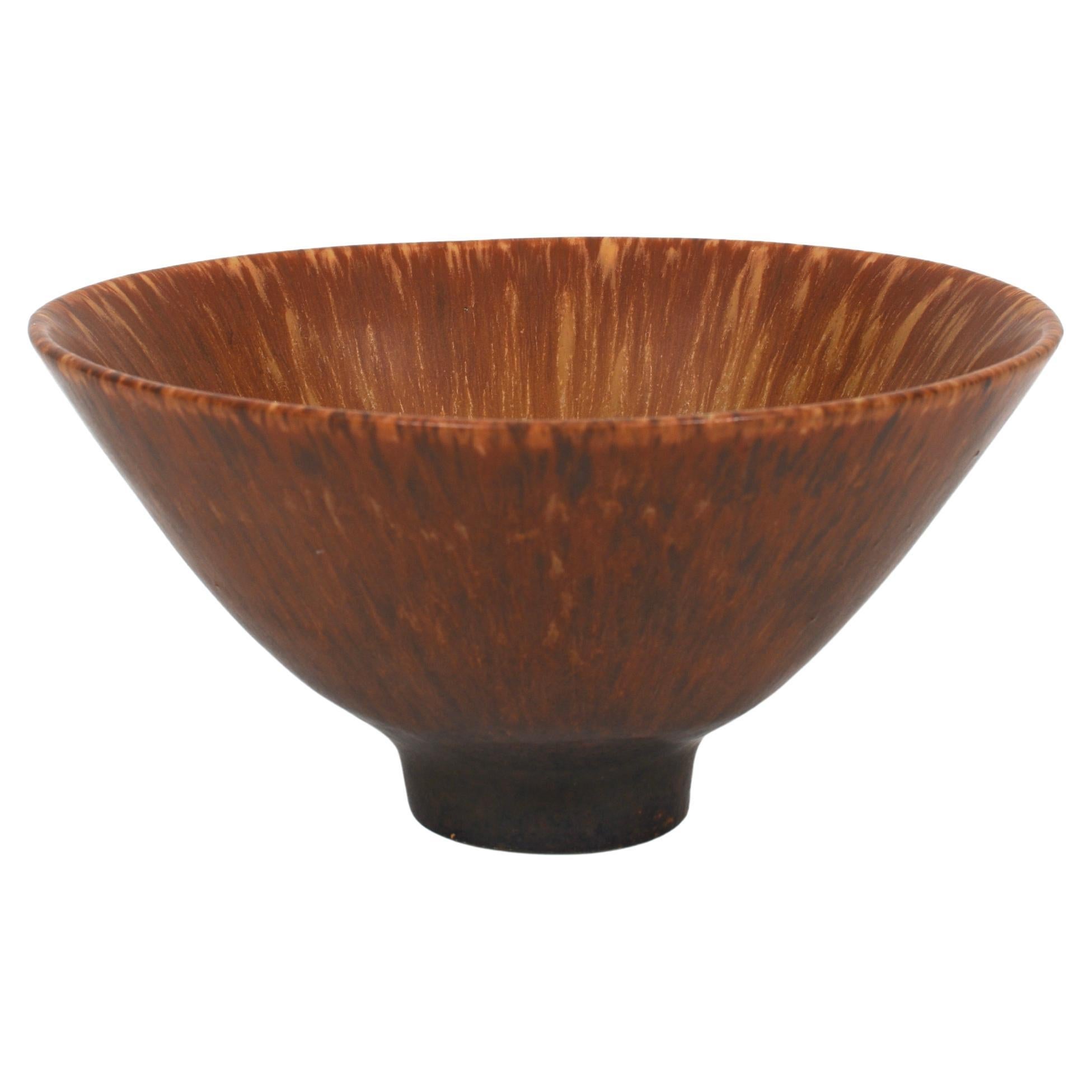 Mid-Century Swedish Brown Ceramic Bowl, SHX by Carl-Harry Stålhane, Rörstrand