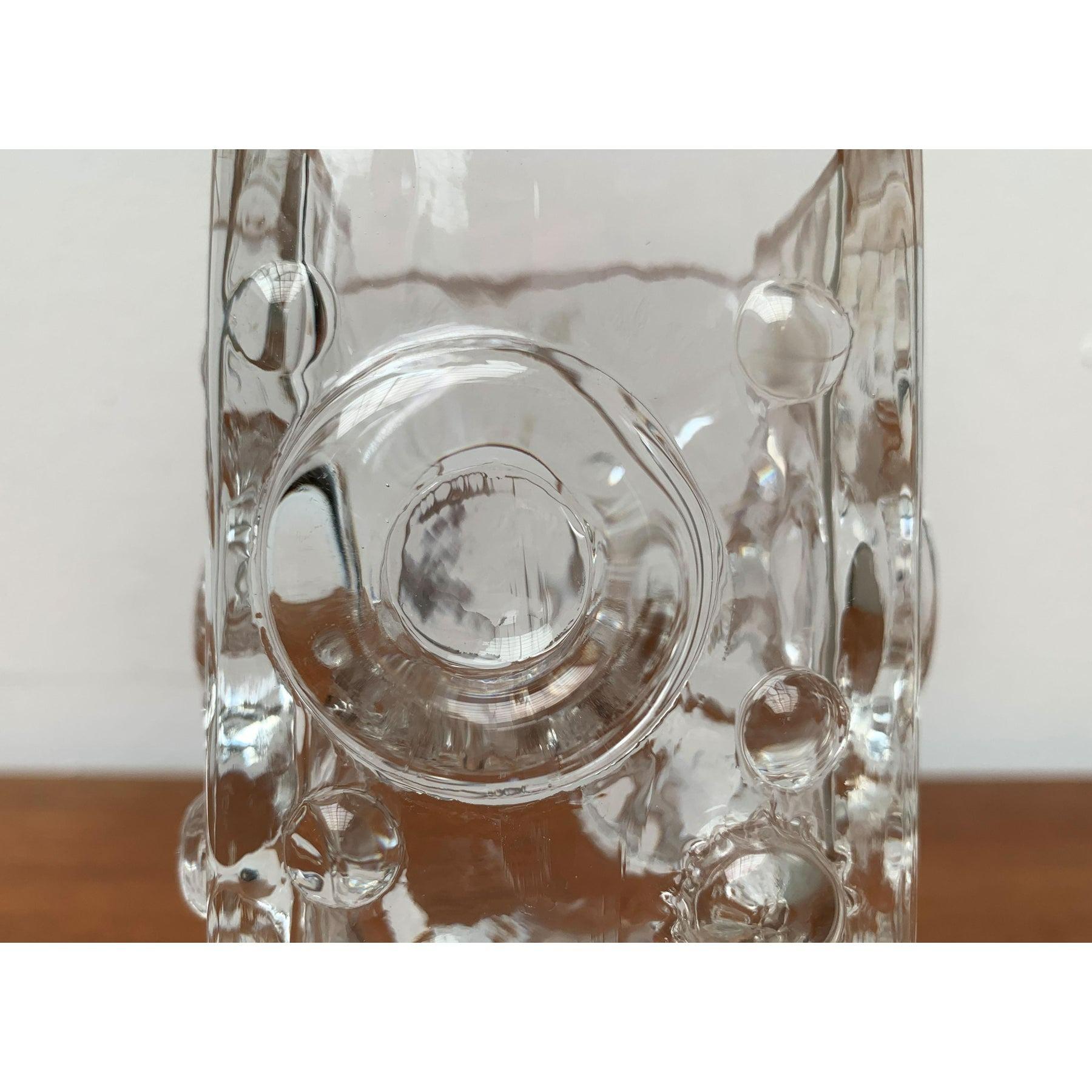 Mid-Century Swedish Brutalist Bubble Glass Block Vase by Josef Schott for Smalandshyttan, 1960s, in Very Good conditions. Designed 1960 to 1969 I have official proof of authenticity such as vintage catalogs, designer records, or other literature