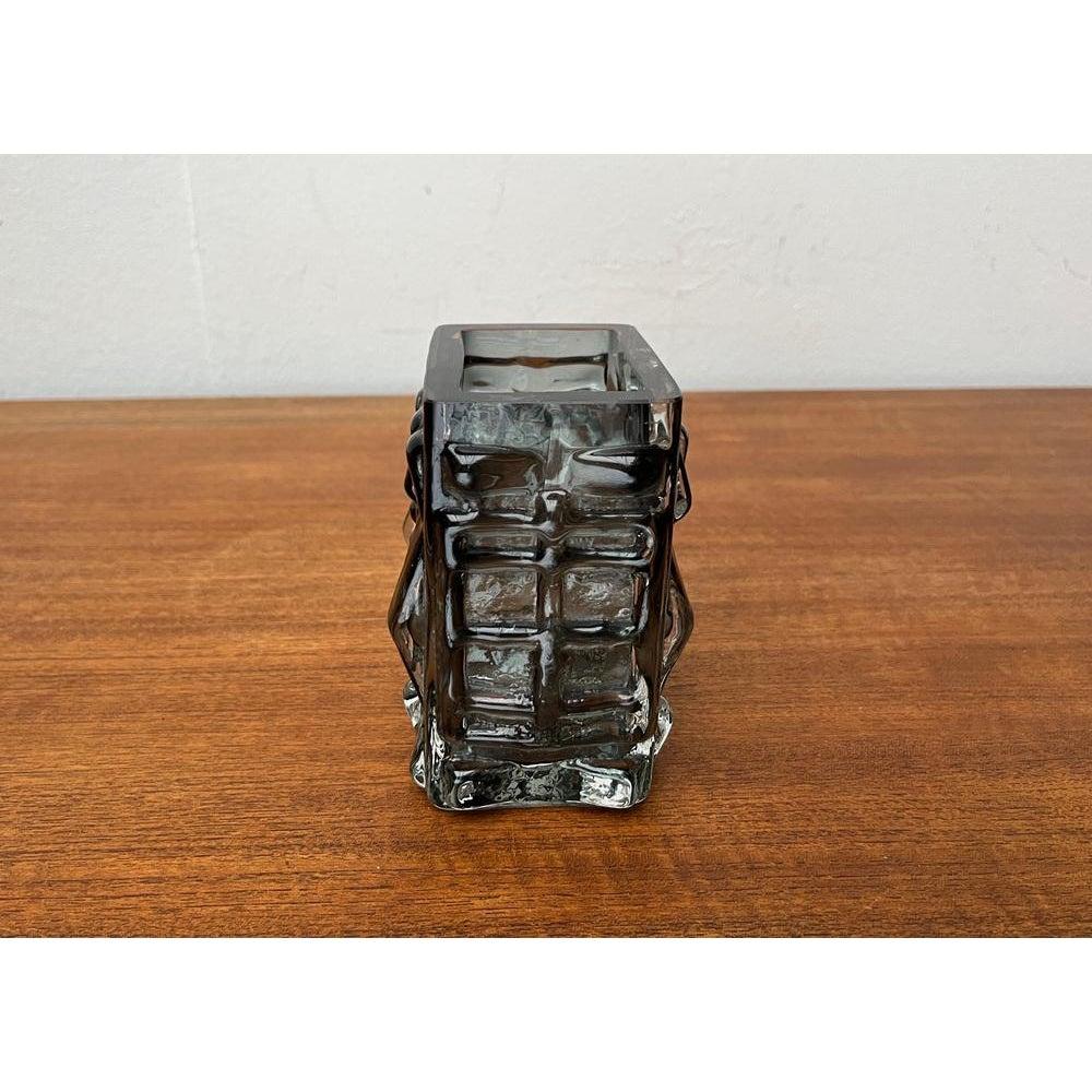 Mid-Century Swedish Brutalist Bubble Glass Block Vase by Josef Schott, 1960s For Sale 1
