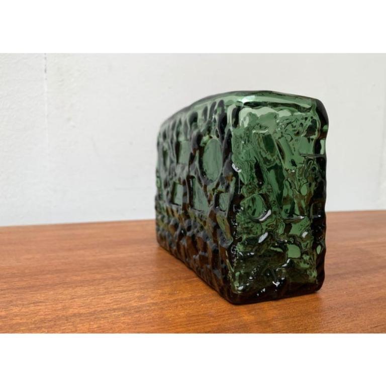 Mid-Century Swedish Brutalist Glass Vase by Göte Augustsson for Ruda, 1960s, in Very Good conditions. Designed 1960 to 1969 have official proof of authenticity such as vintage catalogs, designer records, or other literature sources for any