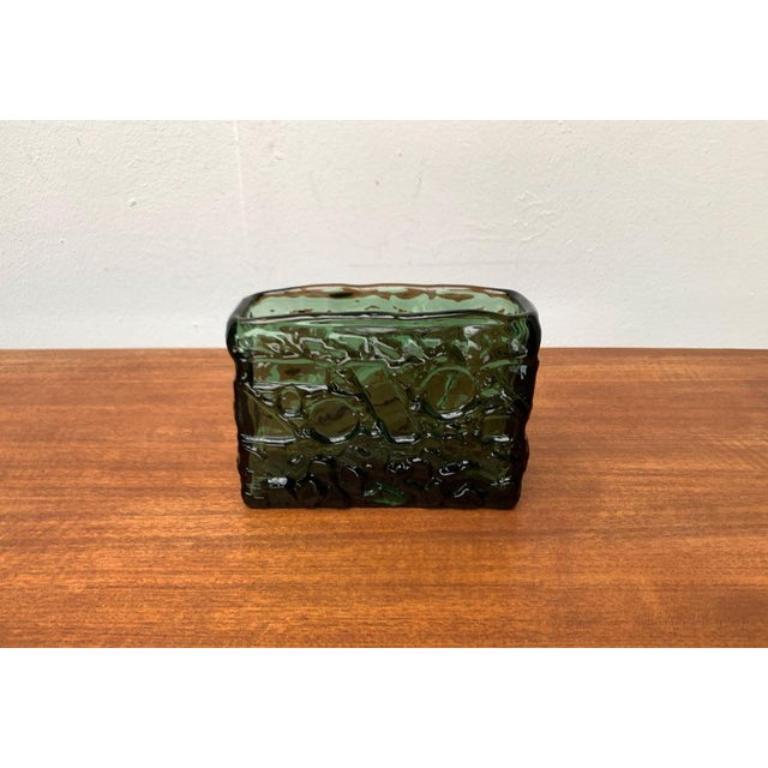 Mid-Century Swedish Brutalist Glass Vase by Göte Augustsson for Ruda, 1960s For Sale 1