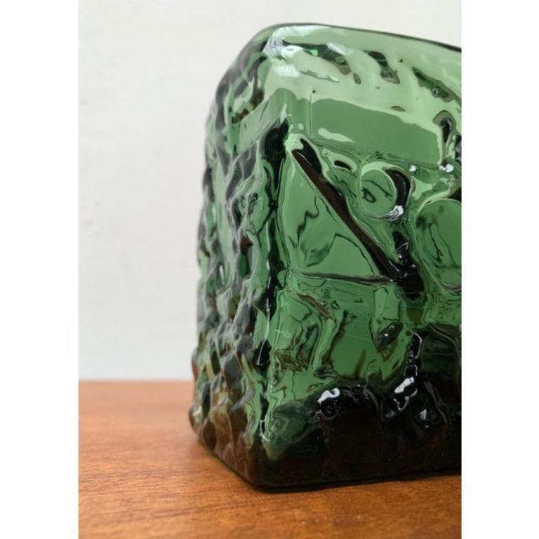 Mid-Century Swedish Brutalist Glass Vase by Göte Augustsson for Ruda, 1960s For Sale 3