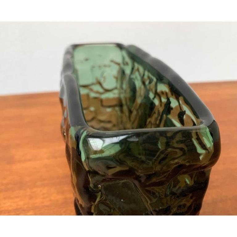 Mid-Century Swedish Brutalist Glass Vase by Göte Augustsson for Ruda, 1960s For Sale 5