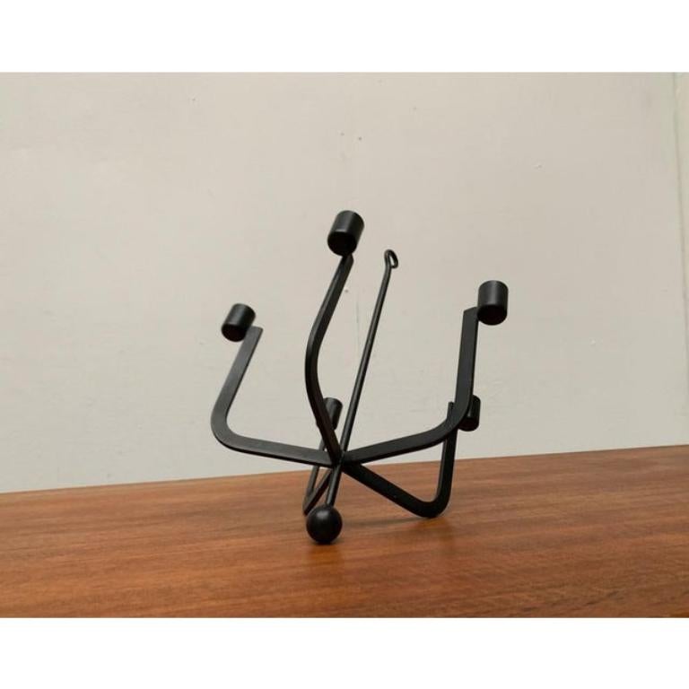 Mid-Century Swedish Brutalist Metal Candleholder by Hans Lind for Ystad, 1960s, in Very Good conditions. Designed 1960 to 1969 official proof of authenticity such as vintage catalogs, designer records, or other literature sources.

Additional