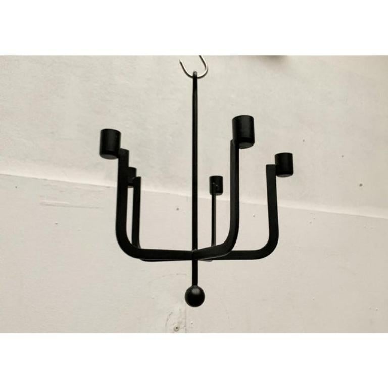 Mid-Century Modern Mid-Century Swedish Brutalist Metal Candleholder by Hans Lind for Ystad, 1960s For Sale