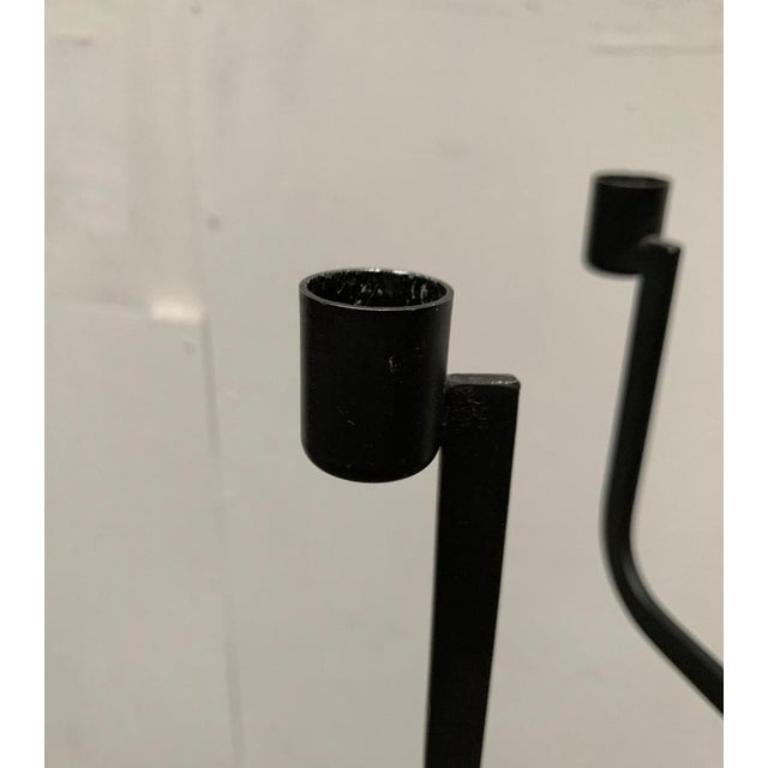 Mid-Century Swedish Brutalist Metal Candleholder by Hans Lind for Ystad, 1960s For Sale 3