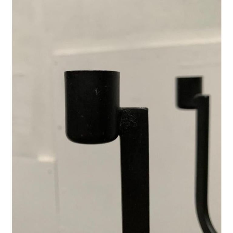Mid-Century Swedish Brutalist Metal Candleholder by Hans Lind for Ystad, 1960s For Sale 4