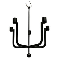 Mid-Century Swedish Brutalist Metal Candleholder by Hans Lind for Ystad, 1960s
