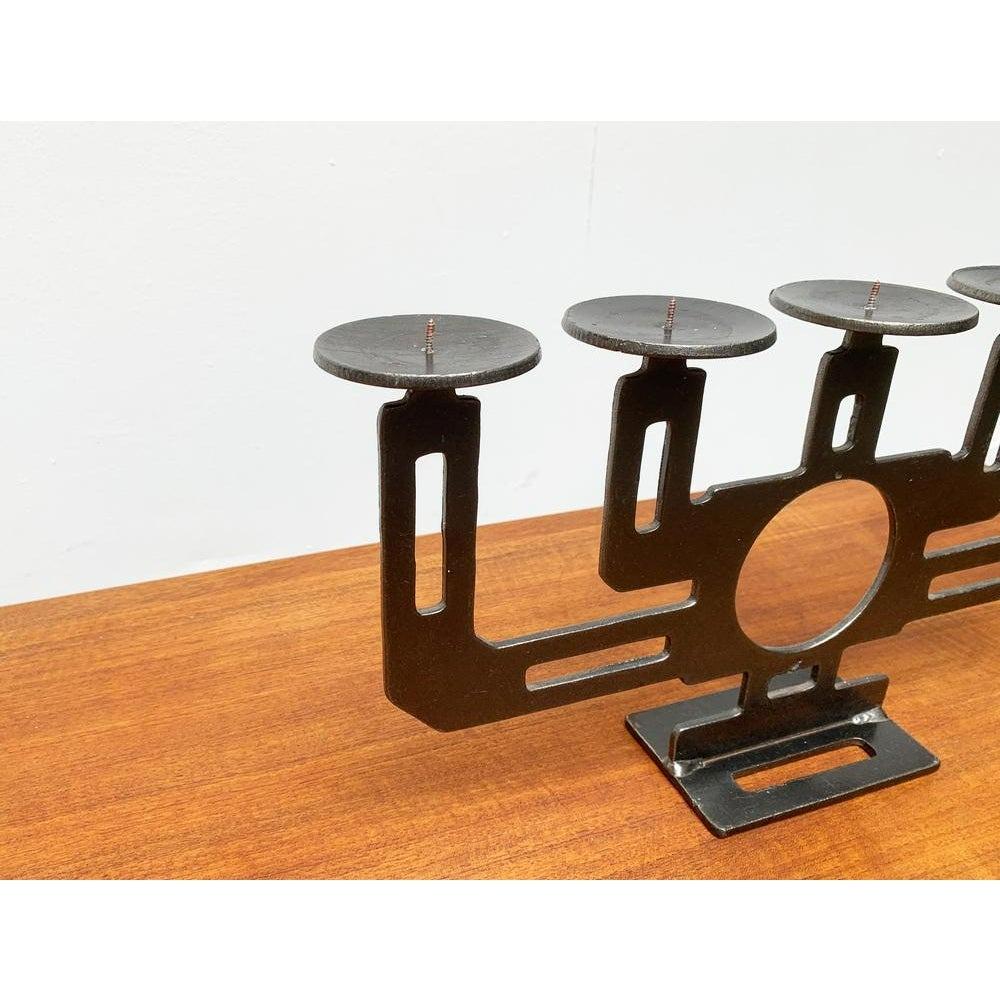 Mid-Century Swedish Brutalist Metal Candleholder by Harry N Boström, 1960s For Sale 6
