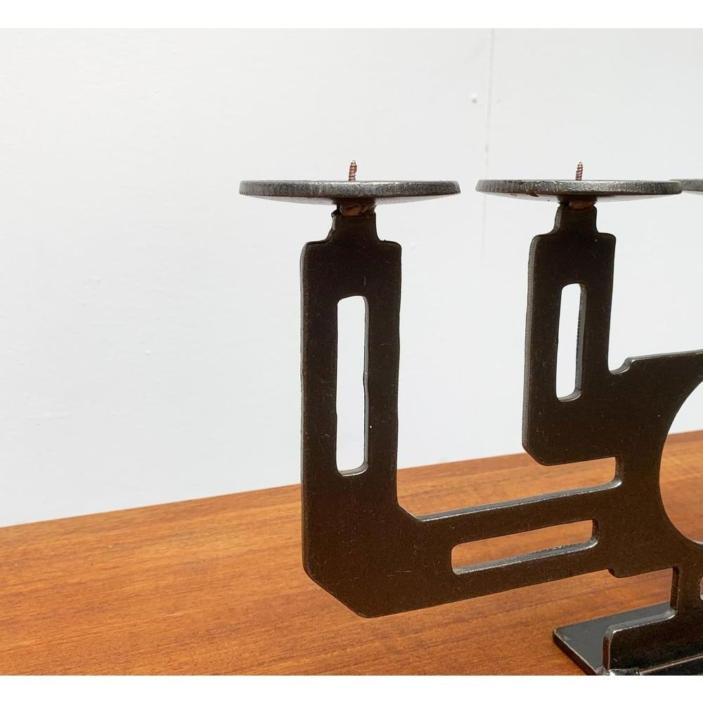 Mid-Century Swedish Brutalist Metal Candleholder by Harry N Boström, 1960s For Sale 7