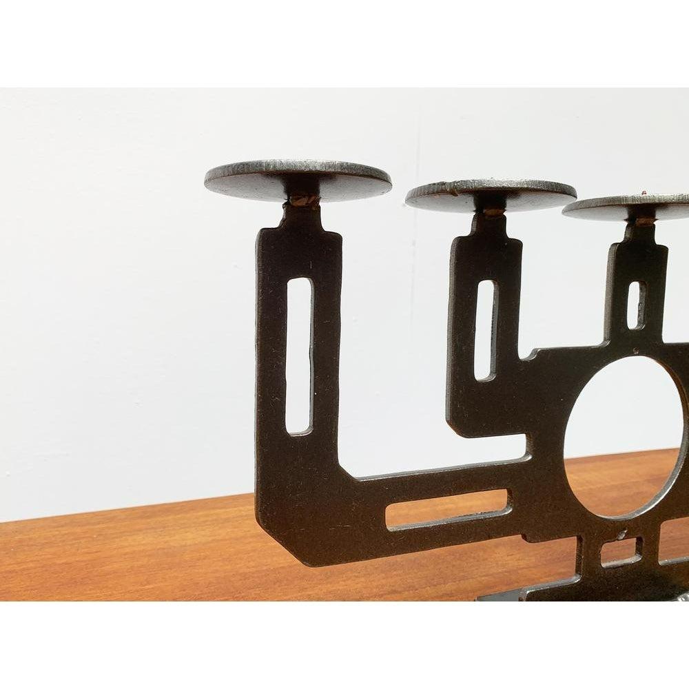 Mid-Century Swedish Brutalist Metal Candleholder by Harry N Boström, 1960s For Sale 8