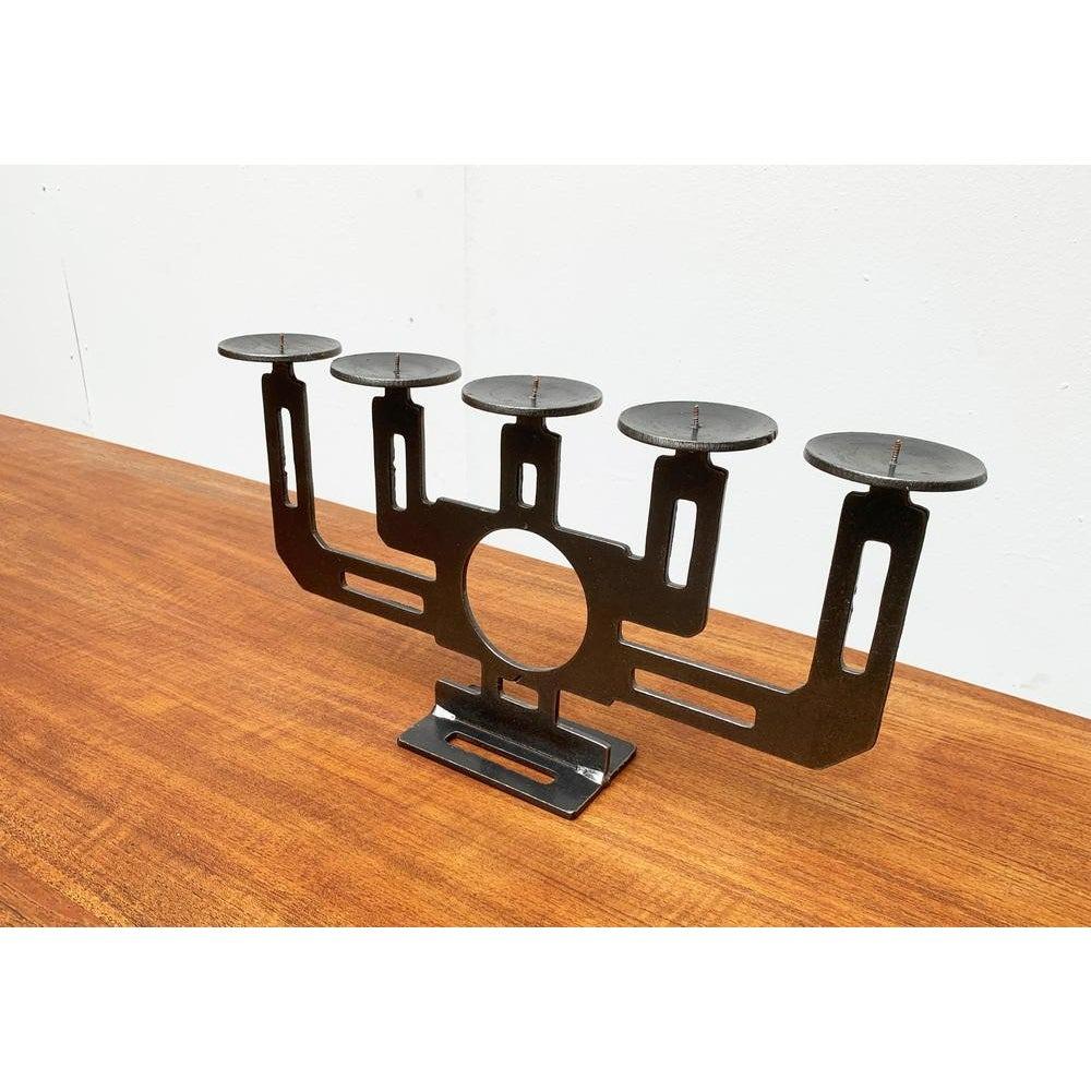 Mid-Century Swedish Brutalist Metal Candleholder by Harry N Boström, 1960s In Good Condition For Sale In Hamburg, DE