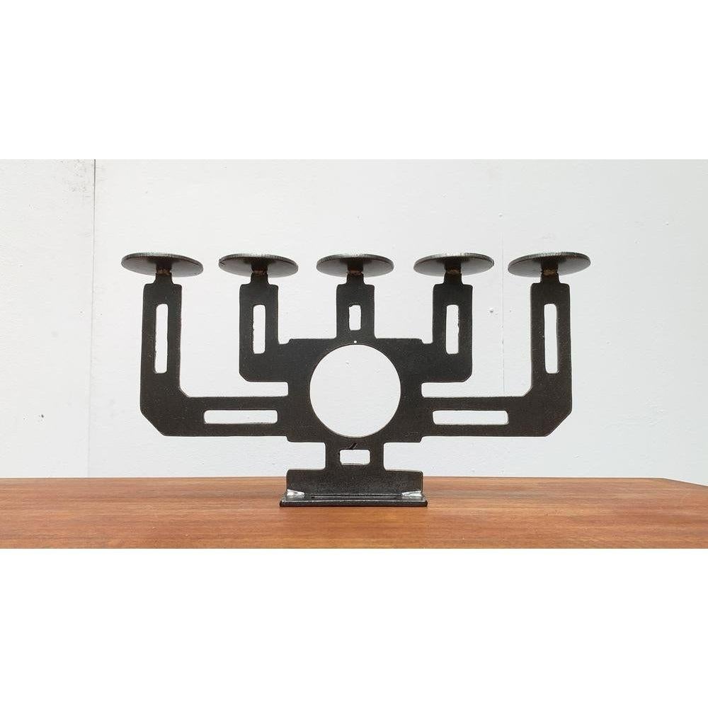 Mid-Century Swedish Brutalist Metal Candleholder by Harry N Boström, 1960s For Sale 2