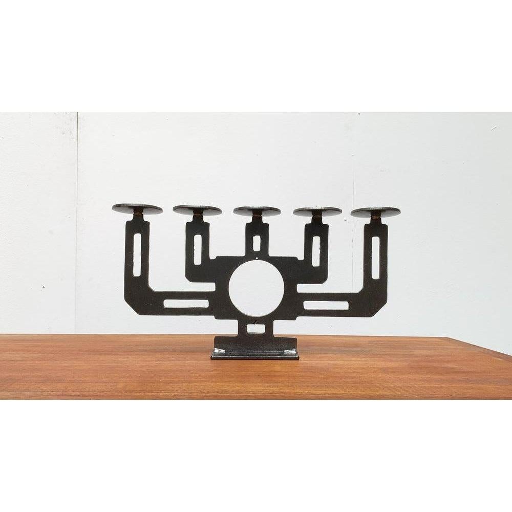 Mid-Century Swedish Brutalist Metal Candleholder by Harry N Boström, 1960s For Sale 5