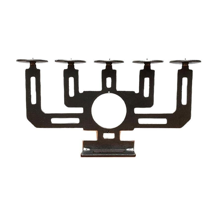 Mid-Century Swedish Brutalist Metal Candleholder by Harry N Boström, 1960s