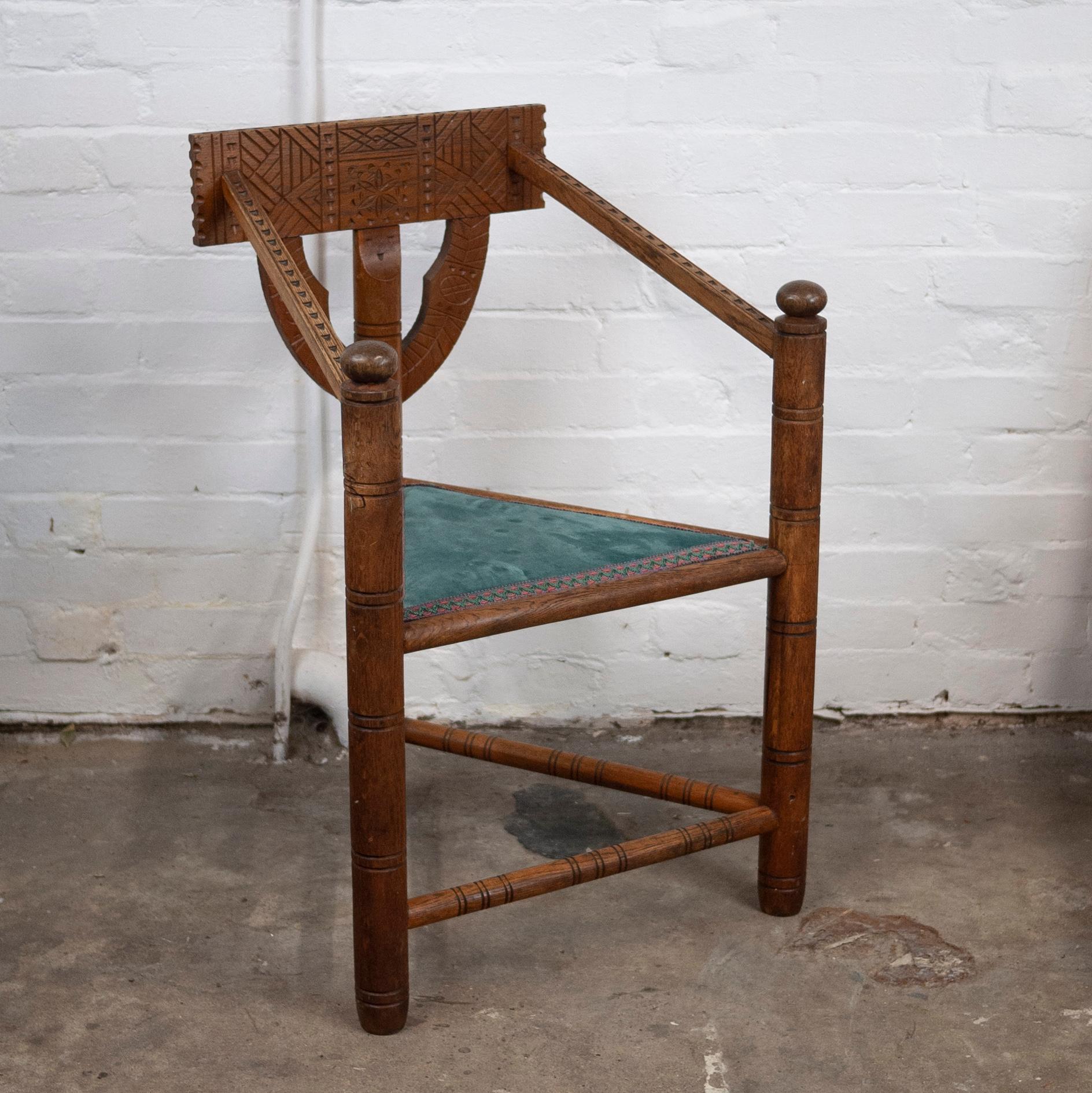 Mid-20th Century Mid-Century Swedish Carved Monk Chair in Oak, 1950s