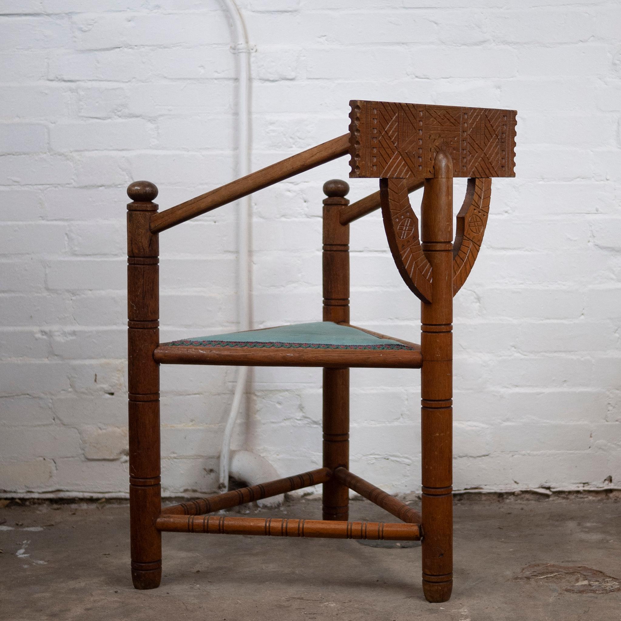 Mid-Century Swedish Carved Monk Chair in Oak, 1950s 3